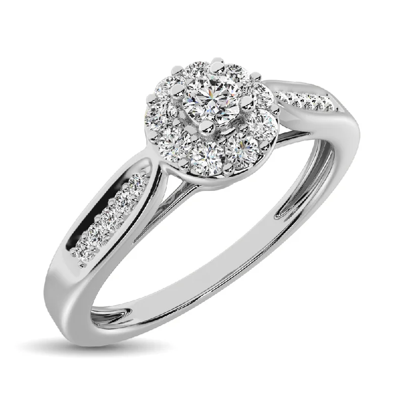 Ladies timeless vintage rings -10K White Gold 1/4 Ctw Diamond Promise Ring