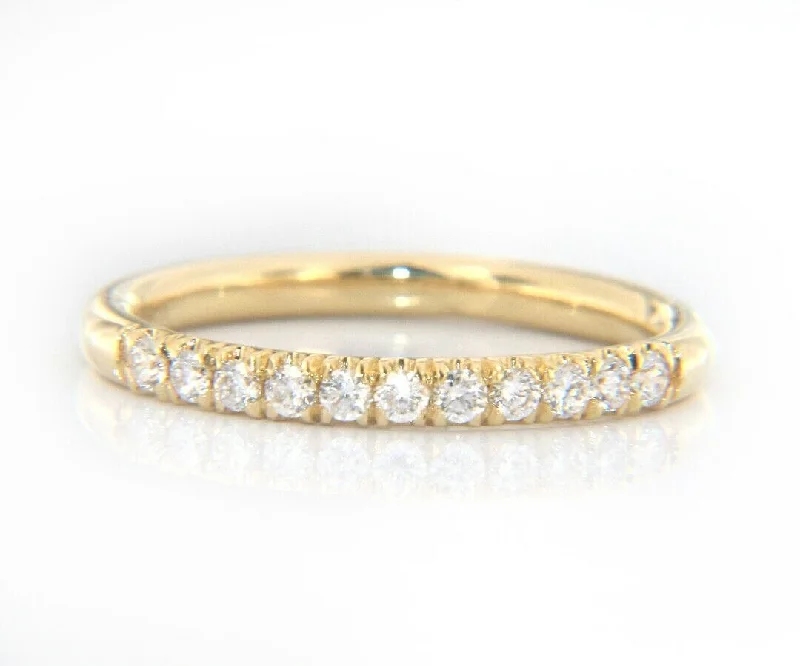 Astral sign engagement rings -New Gabriel & Co. French Pave Diamond Wedding Band Ring in 14K