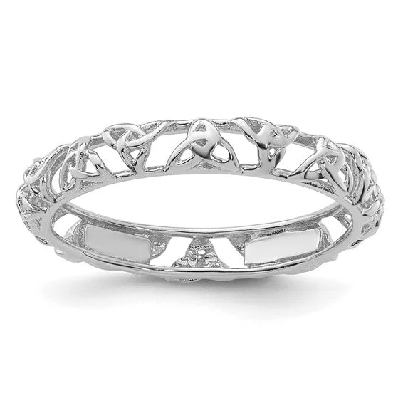 Ladies robust chunky rings -Sterling Silver Stackable Expressions Celtic Knot Eternity Ring