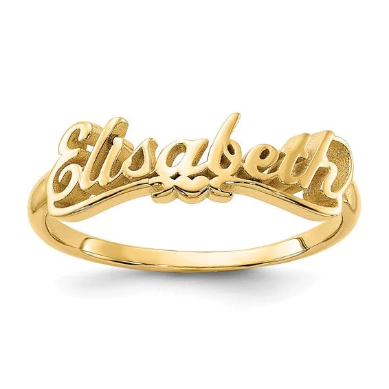 Ladies sister bond rings -Sterling Silver or Solid Gold Underlined Name with Heart Ring