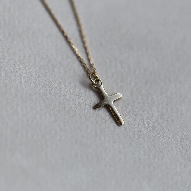 Ladies Necklaces Dual-Tone Shine-Simple Gold Cross Necklace