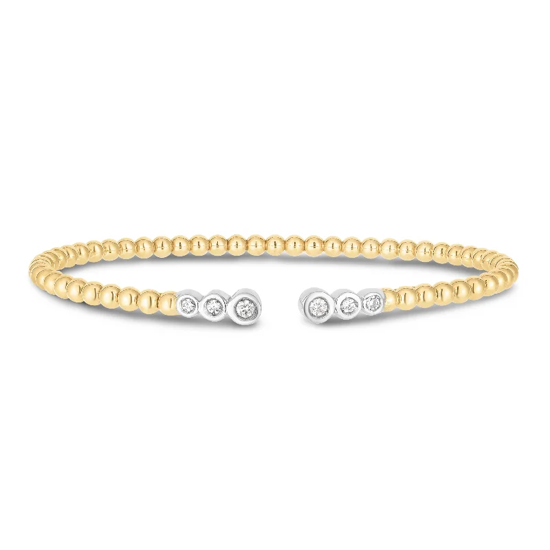 Ladies Bracelets Artistic Glow-14K Diamond Pallina Bead Bracelet