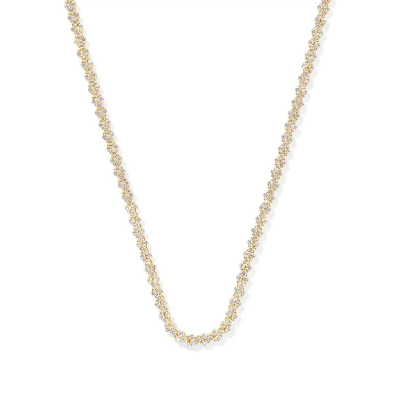 Ladies Necklaces Infinite Shine-Kendra Scott : Emery Gold Tennis Necklace in White Crystal