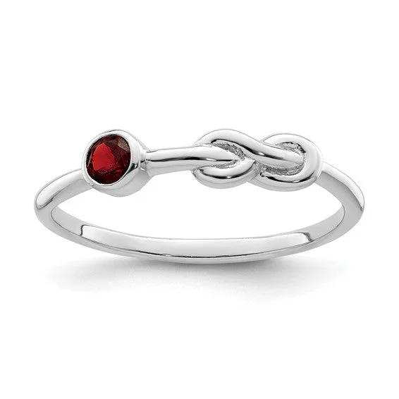 Ladies blossoming spring rings -Sterling Silver Gemstone Infinity Knot Birthstone Rings