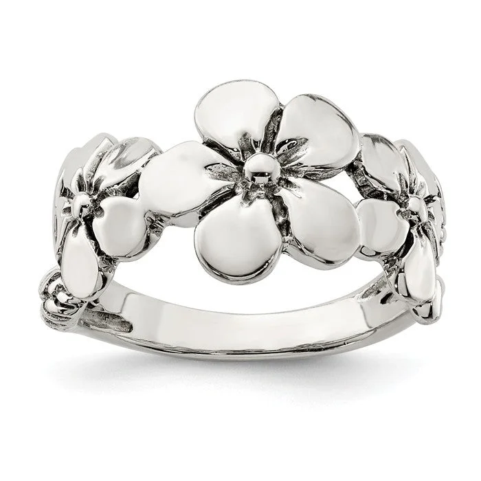 Ladies dragon breath rings -Sterling Silver Hawaiian Flower Ring