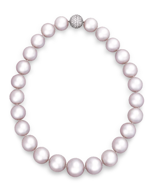 Ladies Necklaces Simple Glow-Rose Luster South Sea Pearl Necklace, 17-20.6mm