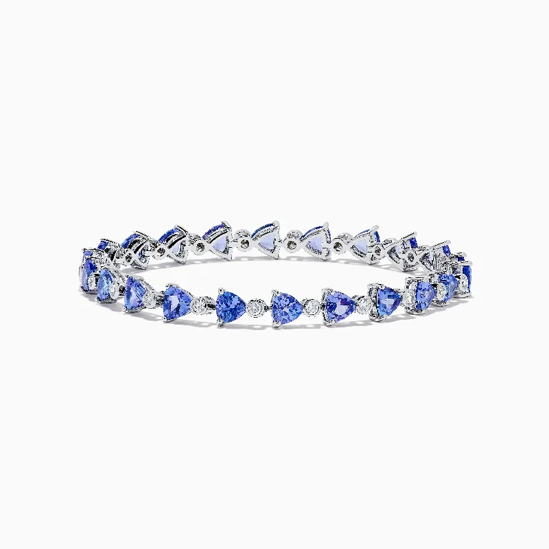 Ladies Bracelets for Elder Shine-Tanz Royale 14K White Gold Tanzanite and Diamond Bracelet