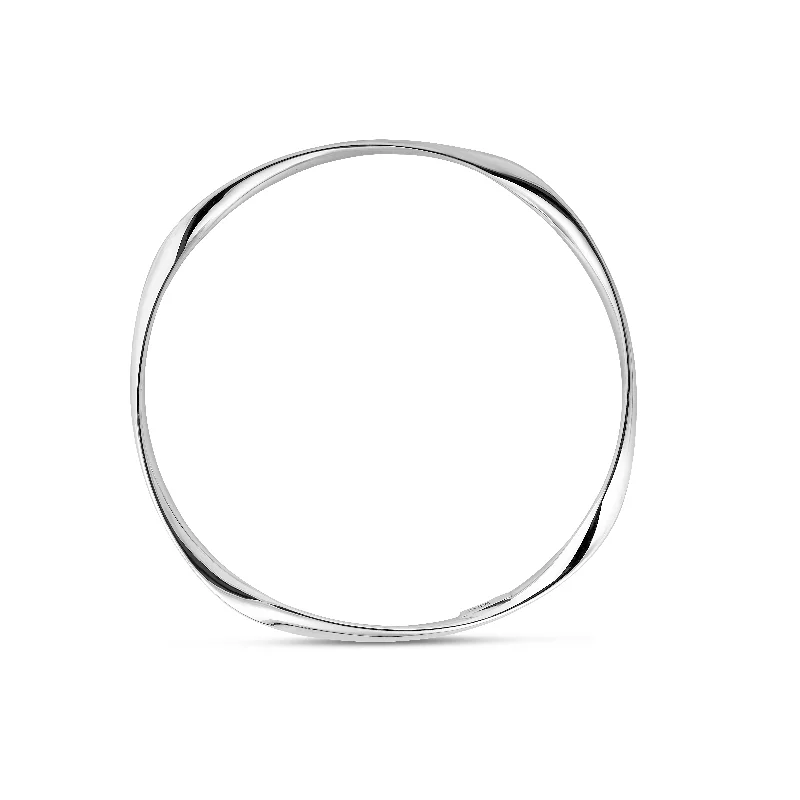 Ladies Bracelets with Globe Spark-Silver Slip on Bangle