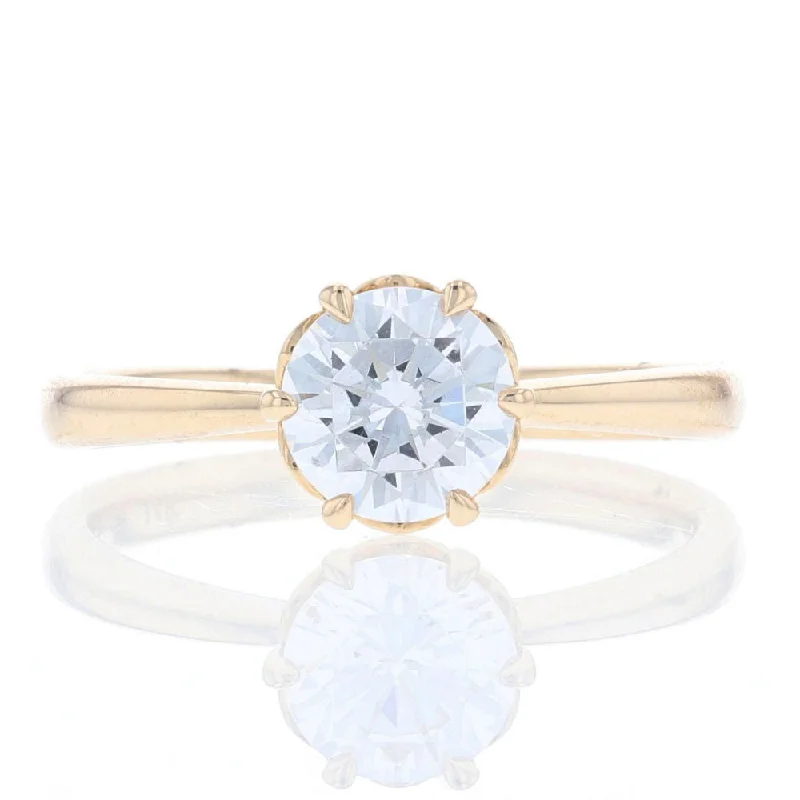 Resin glow engagement rings -Yellow Gold Solitaire Engagement Ring