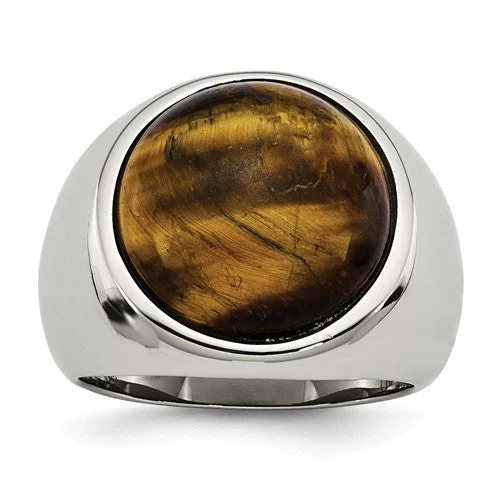 Ladies motivating spark rings -Stainless Steel Tiger's Eye Ring