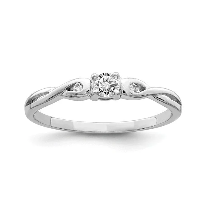 Ladies loving embrace rings -Sterling Silver CZ Round Infinity Side Accented Ring