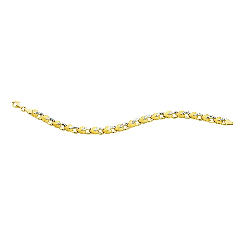 Ladies Bracelets for Special Spark-14K Two-tone Gold Stampato Bracelet