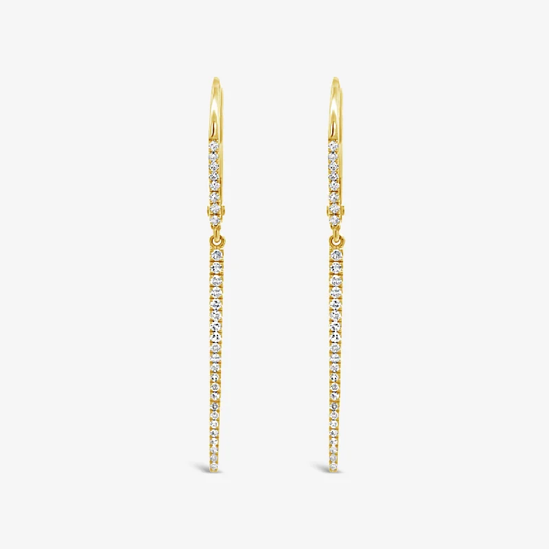 Ladies delicate chain earrings -Modern Diamond Dagger Earrings