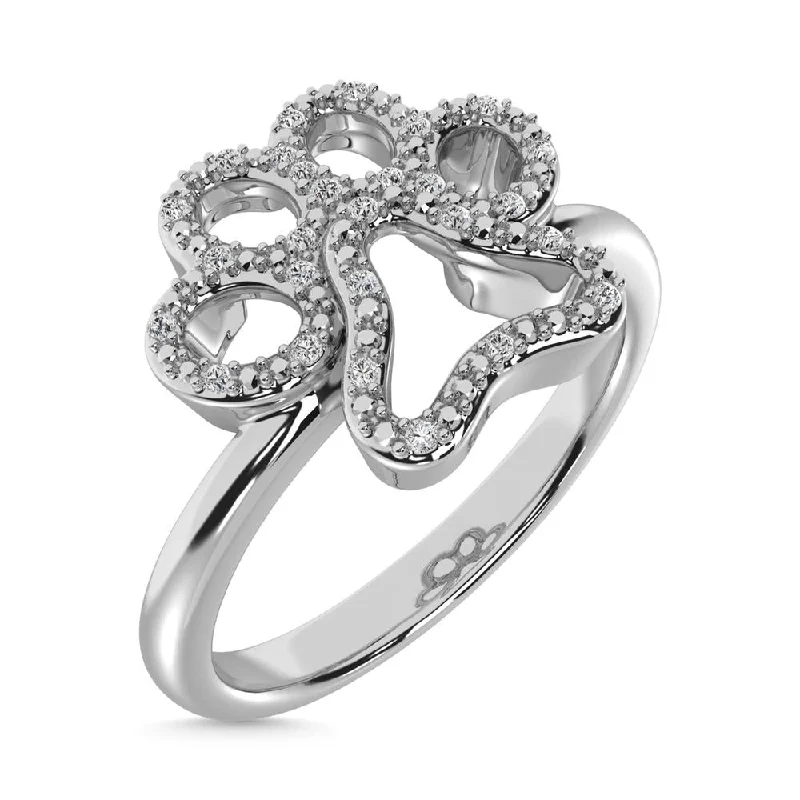 Ladies everlasting wear rings -10K White Gold 1/20 CTW Genuine Diamond Paw Ring