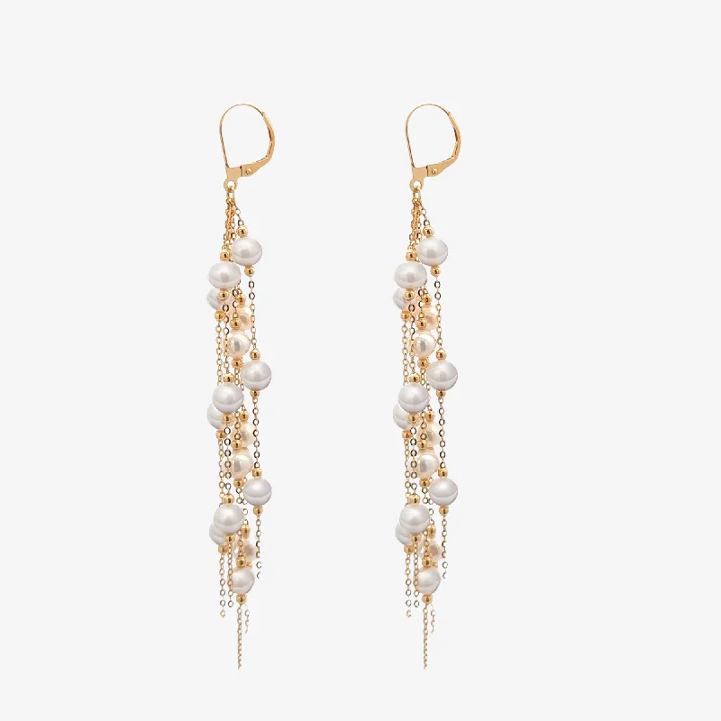 Ladies yoga calm earrings -Pearl Tassel Earrings