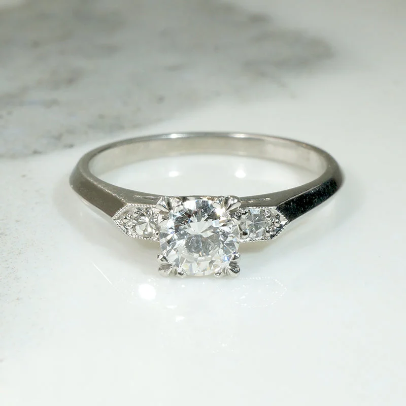 Wedding set engagement rings -Crisp & Pristine Diamond Engagement Ring in Platinum