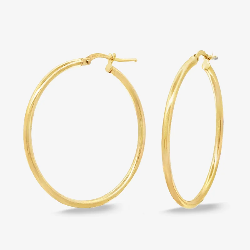 Ladies sunbeam glow earrings -Classic 2mm Round 1.5" Gold Hoop Earrings