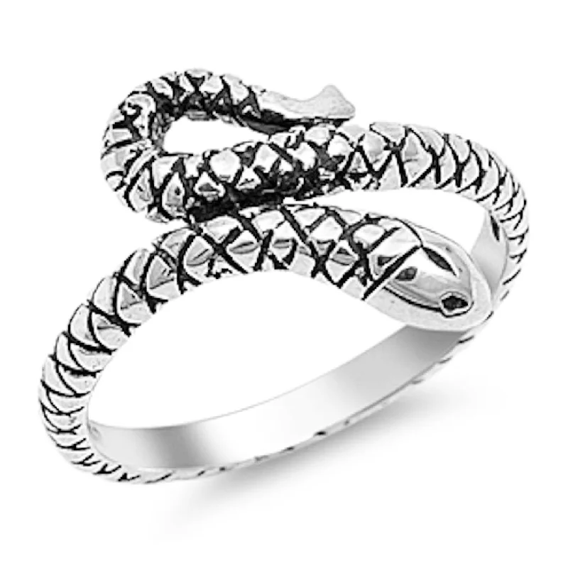 Ladies glittering spark rings -Sterling Silver Snake Ring