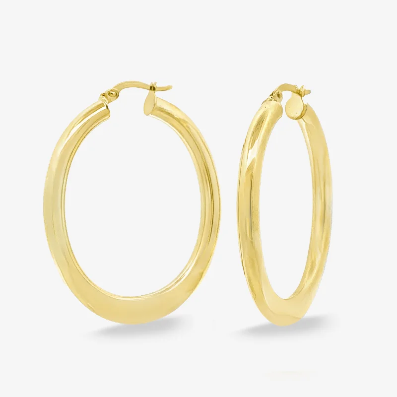 Ladies compass path earrings -2.7mm Graduated 1.5" Flat to Round Hoop Earrings