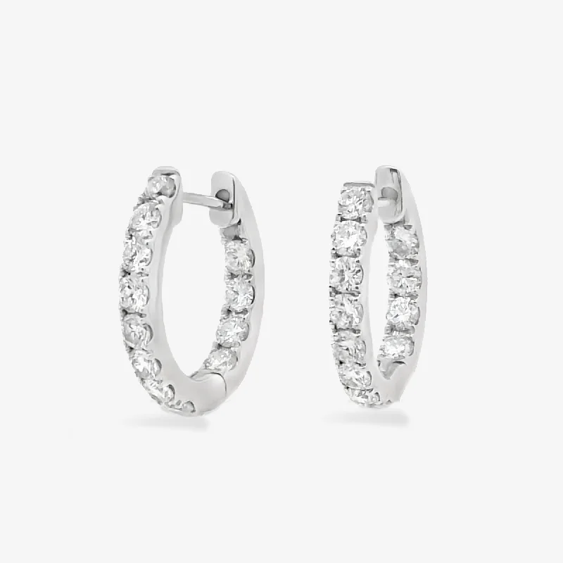 Ladies homestead glow earrings -Eternity 1.30CT Diamond Huggie Earrings