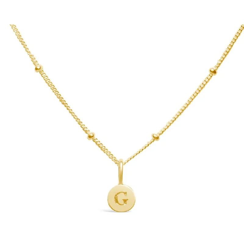 Ladies Necklaces with Warm Opal-Stia : Love Letter "G" Mini Disk Necklace in Gold