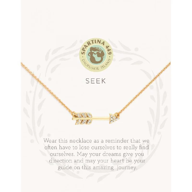 Ladies Necklaces Twisted Glow-Spartina : Sea La Vie Seek Necklace in Gold