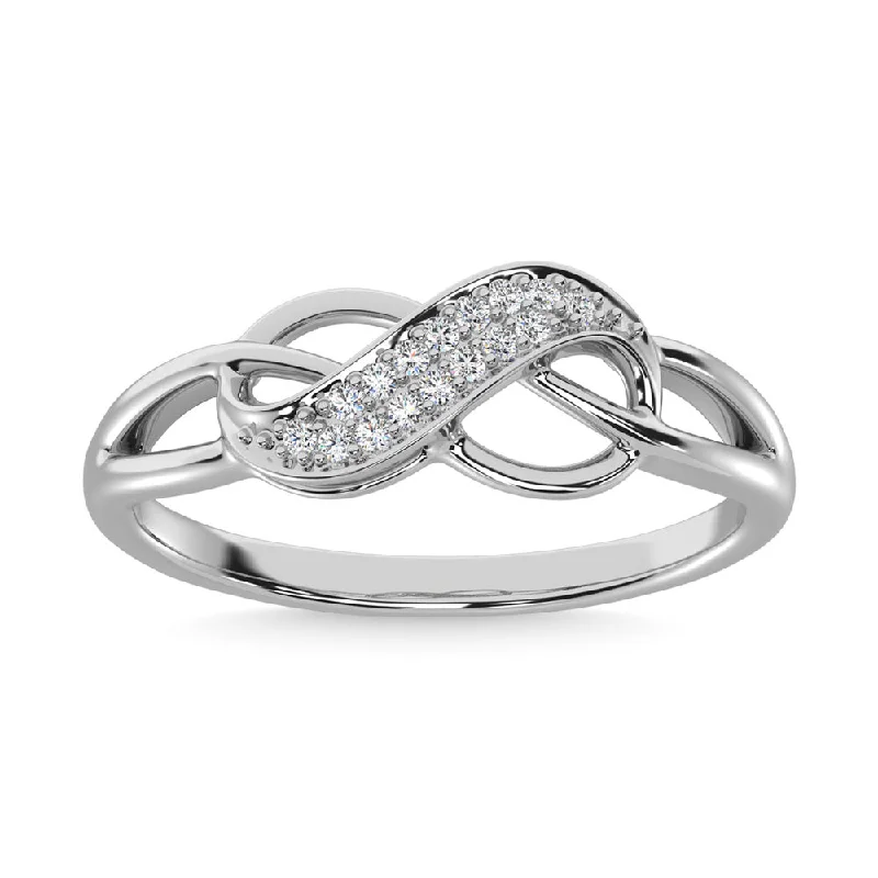 Ladies sandy coast rings -Sterling Silver Diamond 1/20 CTW Infinity Ring