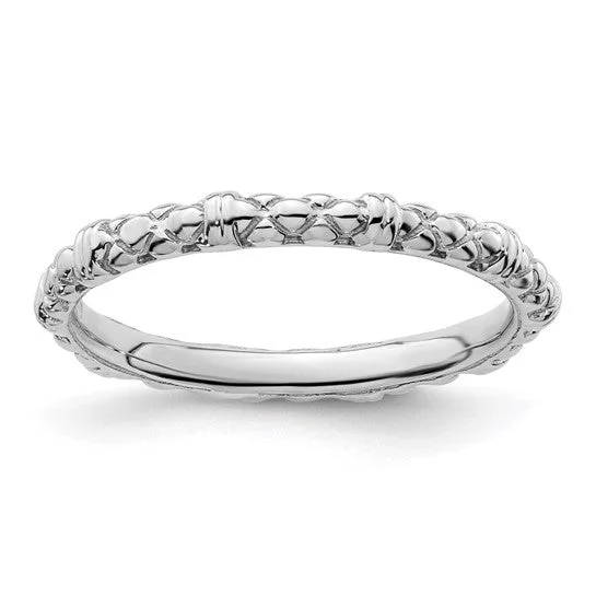 Ladies wanderlust journey rings -Sterling Silver Stackable Expressions Cable Pattern Ring