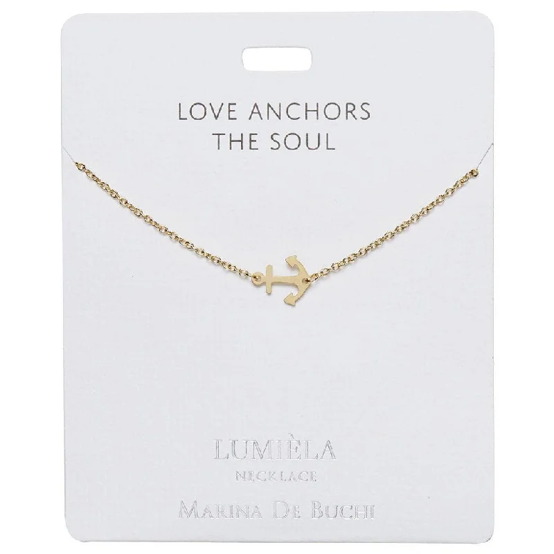 Ladies Necklaces for Mom Glow-Lumiela Necklace: "love anchors the soul" - Anchor