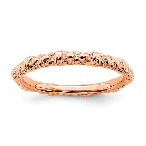 Ladies balanced grace rings -Rose Gold Sterling Silver Stackable Expressions Cable Design Ring