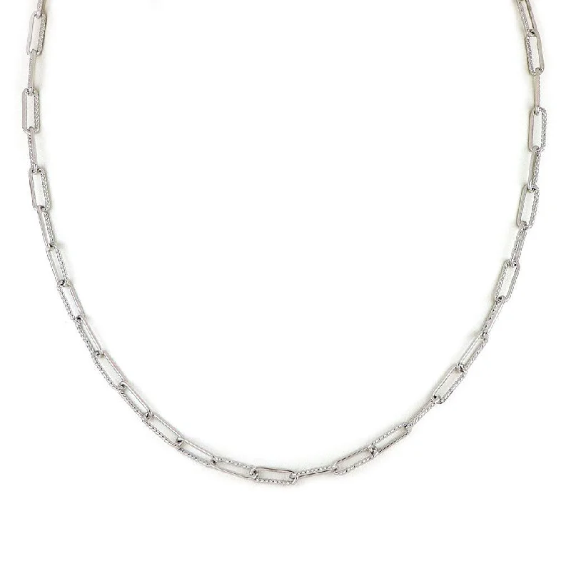 Ladies Necklaces for Date Glow-John Medeiros : Diamante Necklace Link in Rhodium