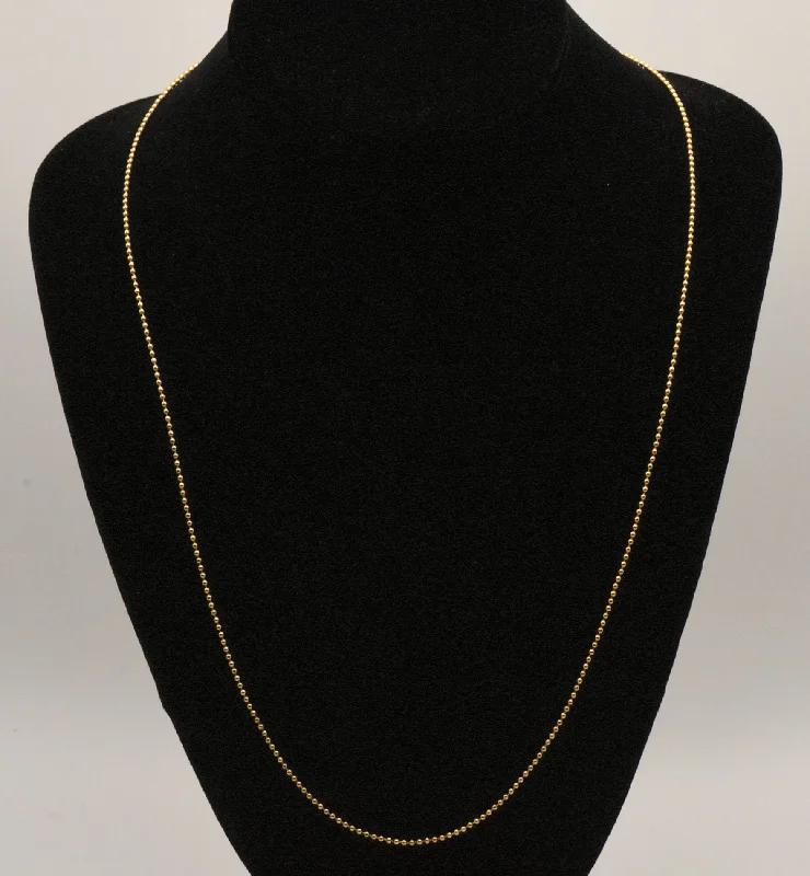 Ladies Necklaces Boho Shine-Vintage Vermeil Ball Link Chain Necklace - 24"