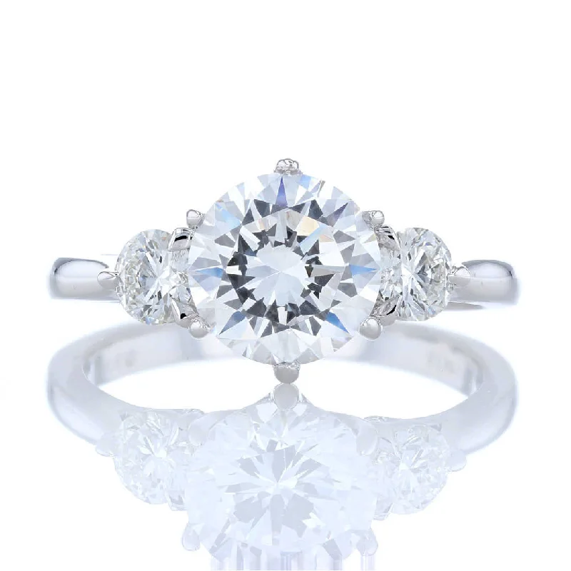 Trendy flash engagement rings -Three Stone 6 Prong Diamond Engagement Ring