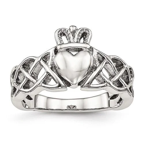 Ladies cosmic vision rings -Stainless Steel Celtic Knot Claddagh Ring