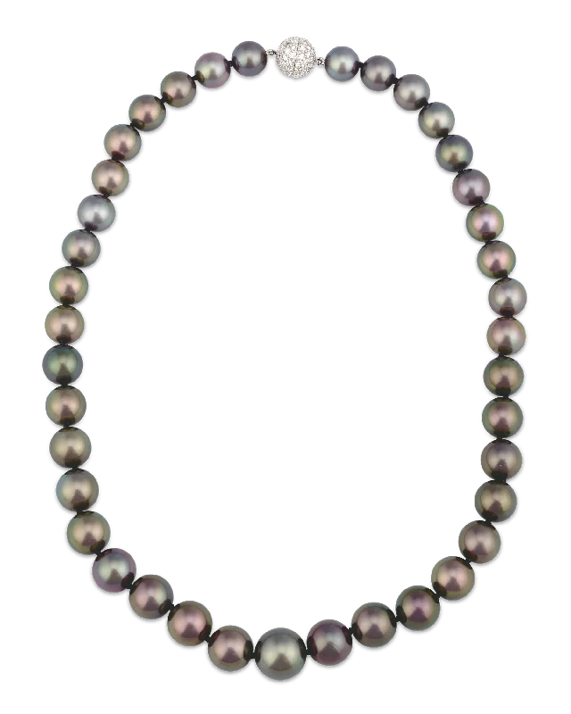 Ladies Necklaces with Rose Kunzite-Tahitian South Sea Pearl Necklace