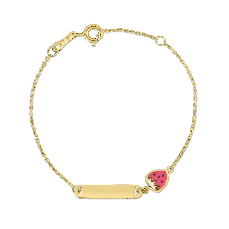 Ladies Bracelets with Wing Spark-14K Strawberry Childrens Bracelet