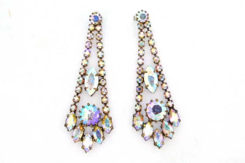 Ladies mirror polish earrings -Crystal Opal Earrings