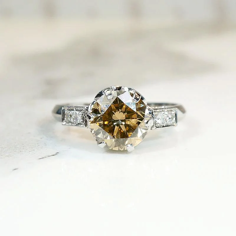 Prong gleam engagement rings -Dazzling 2.07ct Fancy Diamond Engagement Ring