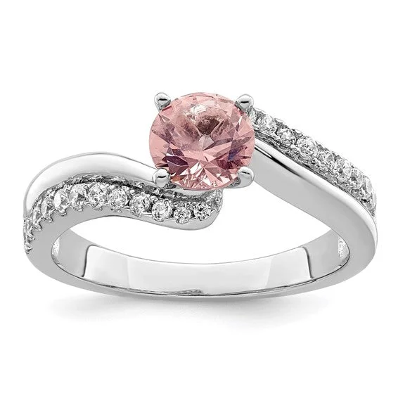 Ladies fairy sprinkle rings -Sterling Silver Pink and White CZ Ring