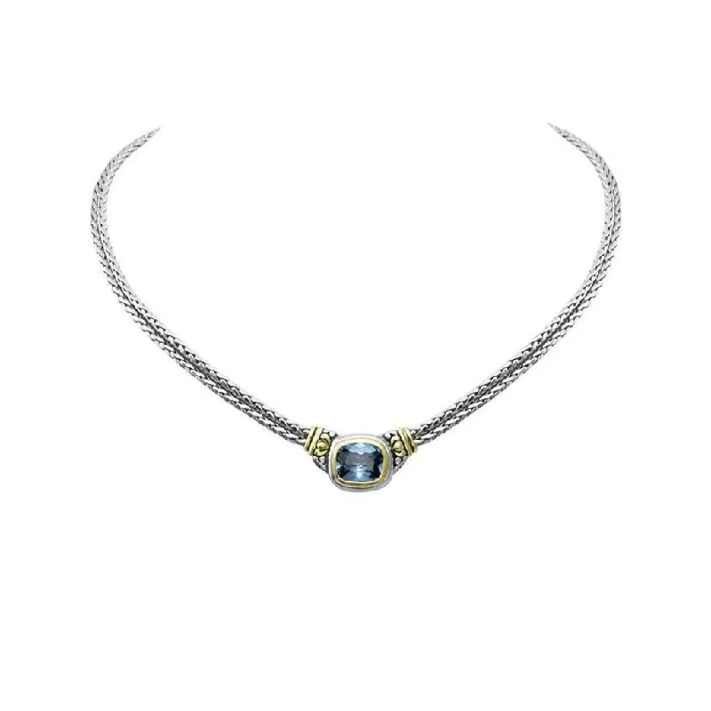 Ladies Necklaces with Sky Topaz-John Medeiros : Nouveau Double Strand Necklace