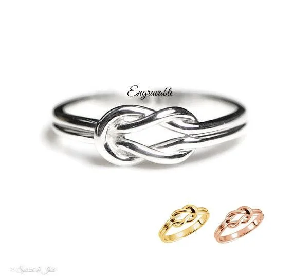 Ladies keepsake charm rings -Infinity Love Knot Ring with Engraving