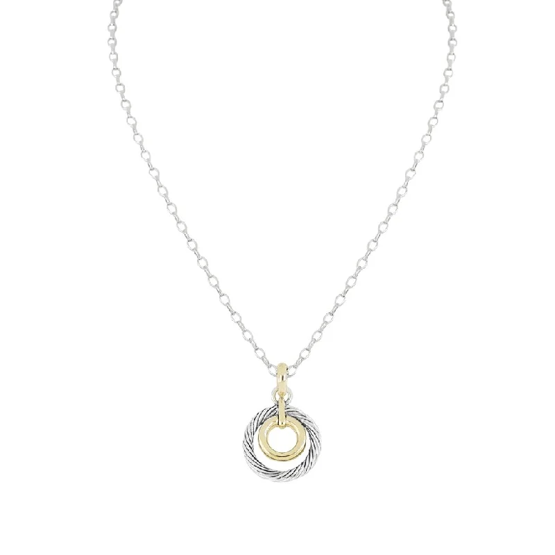 Ladies Necklaces for Festive Glow-John Medeiros : Cordao Circle With Gold Inset Pendant Necklace 16-18"